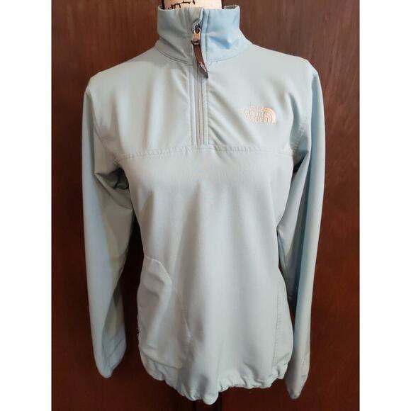 North Face Apex Jacket Womens Small Goretex 1/4 Zip Aqua seafoam lightweight - Picture 1 of 11